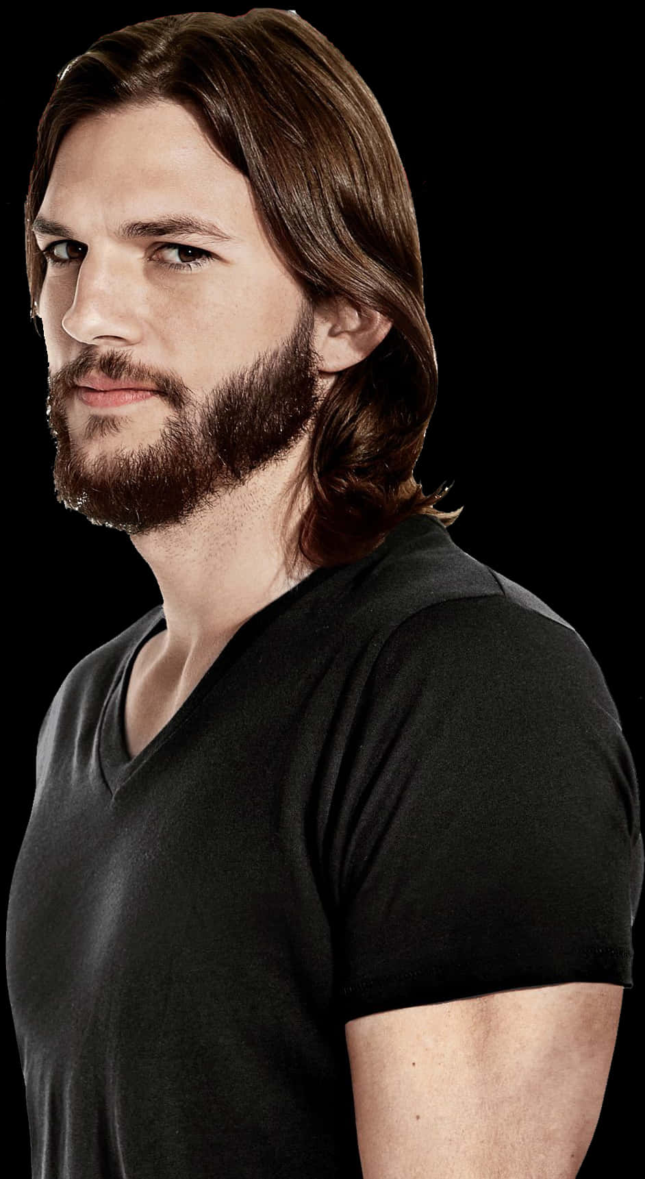 Man_with_ Long_ Hair_and_ Beard PNG