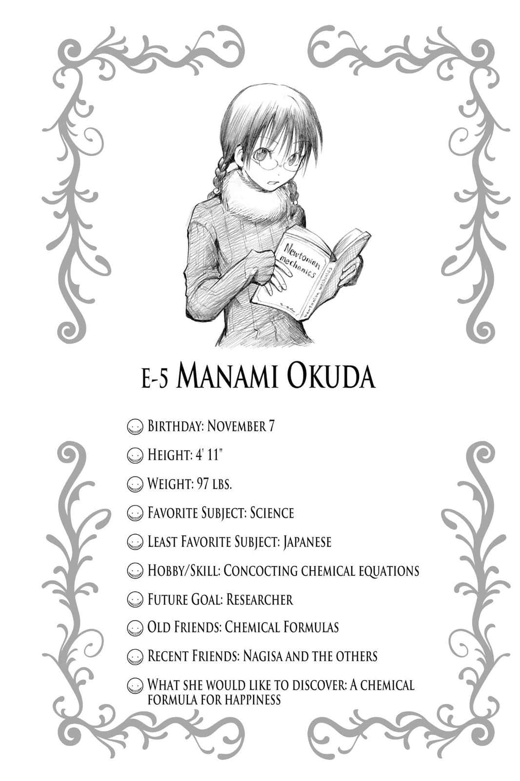 Manami Okuda, The Brainy Chemist, Anime Character Wallpaper