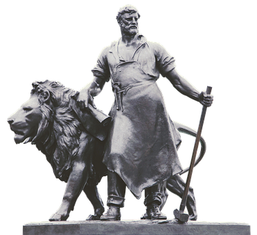 Manand Lion Statue Sculpture PNG