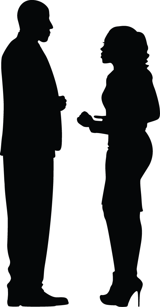 Manand Woman Conversation Silhouette PNG