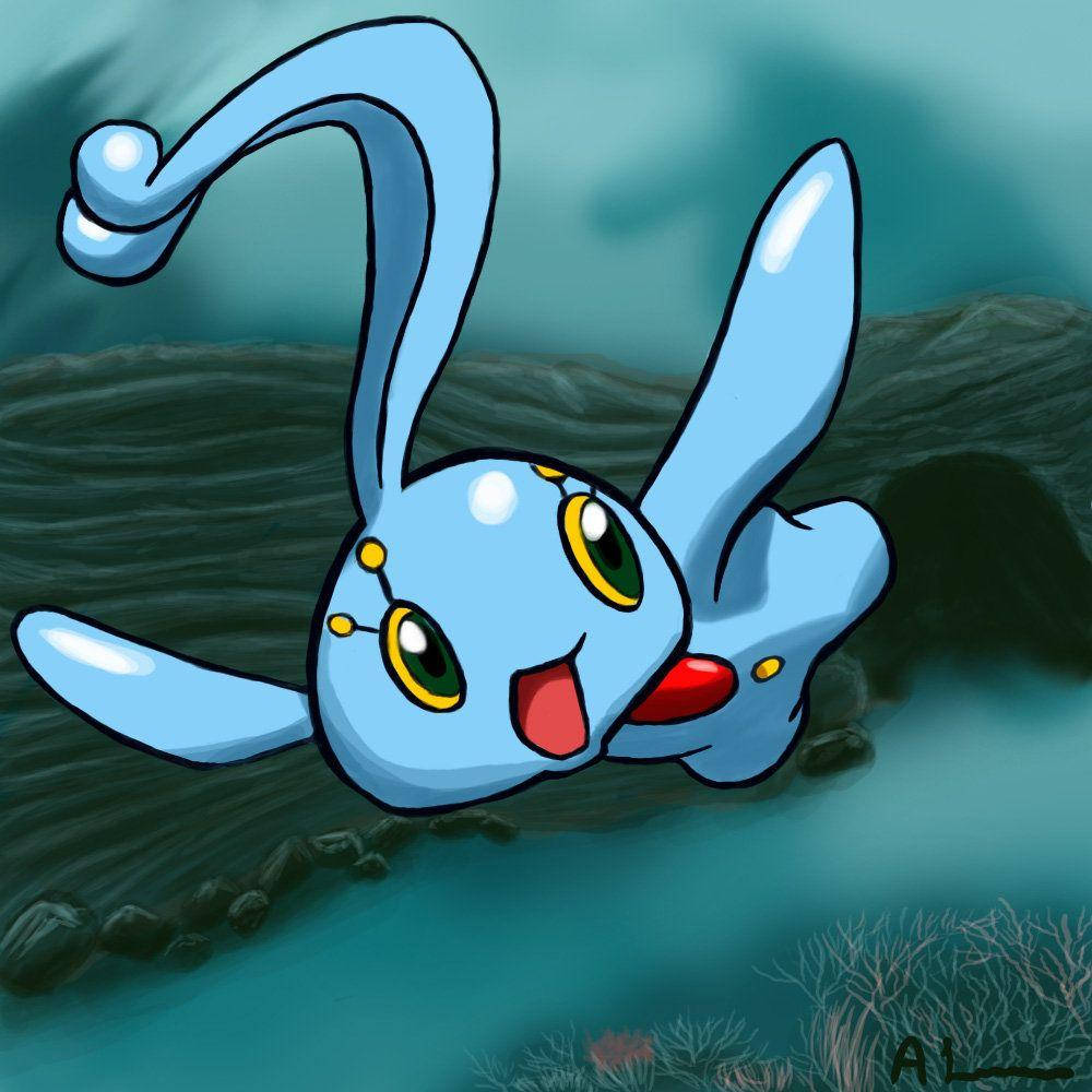 Manaphy Swimming Underwater Cave Wallpaper