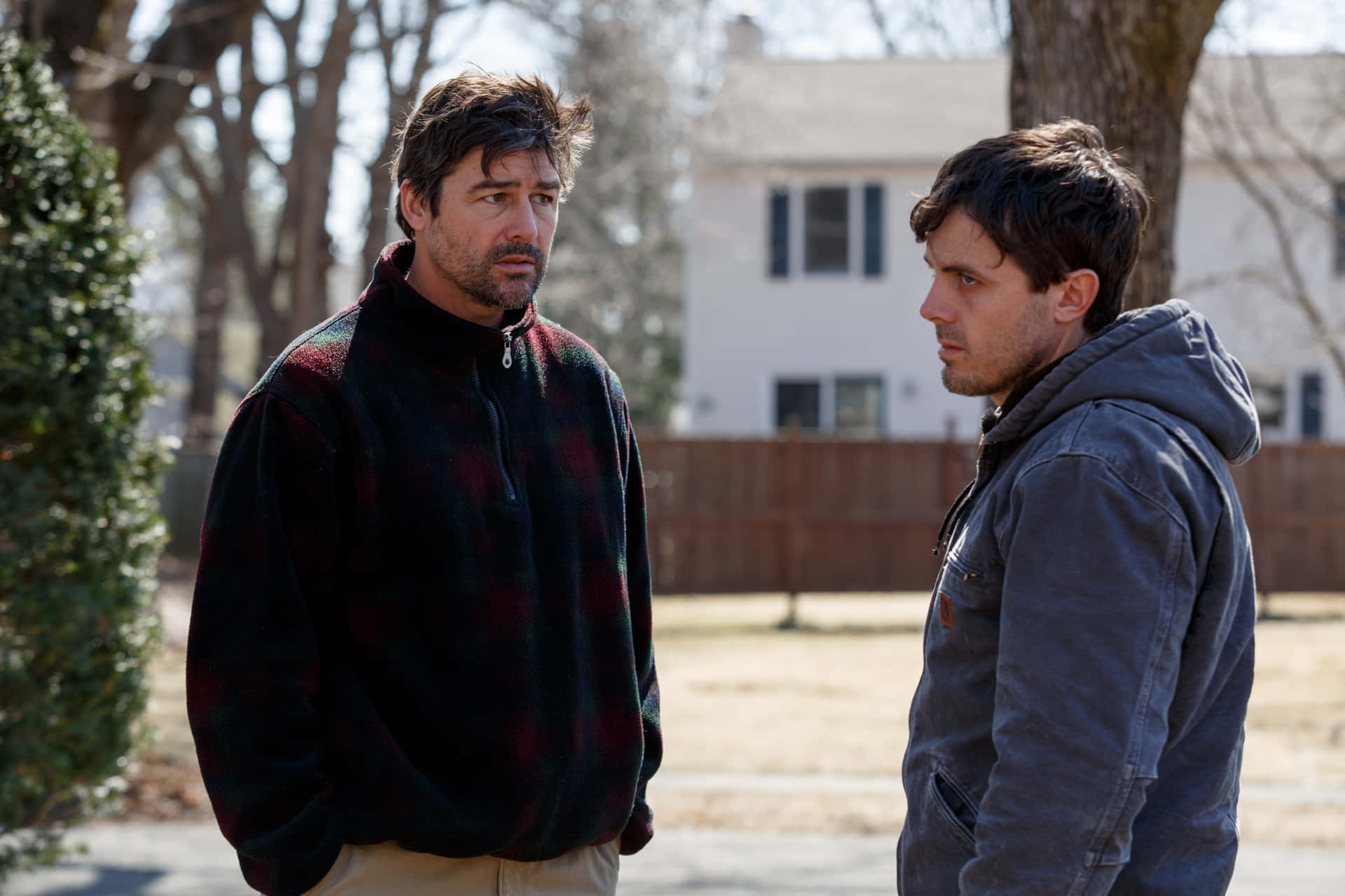 Manchester By The Sea Gesprek Buiten Achtergrond