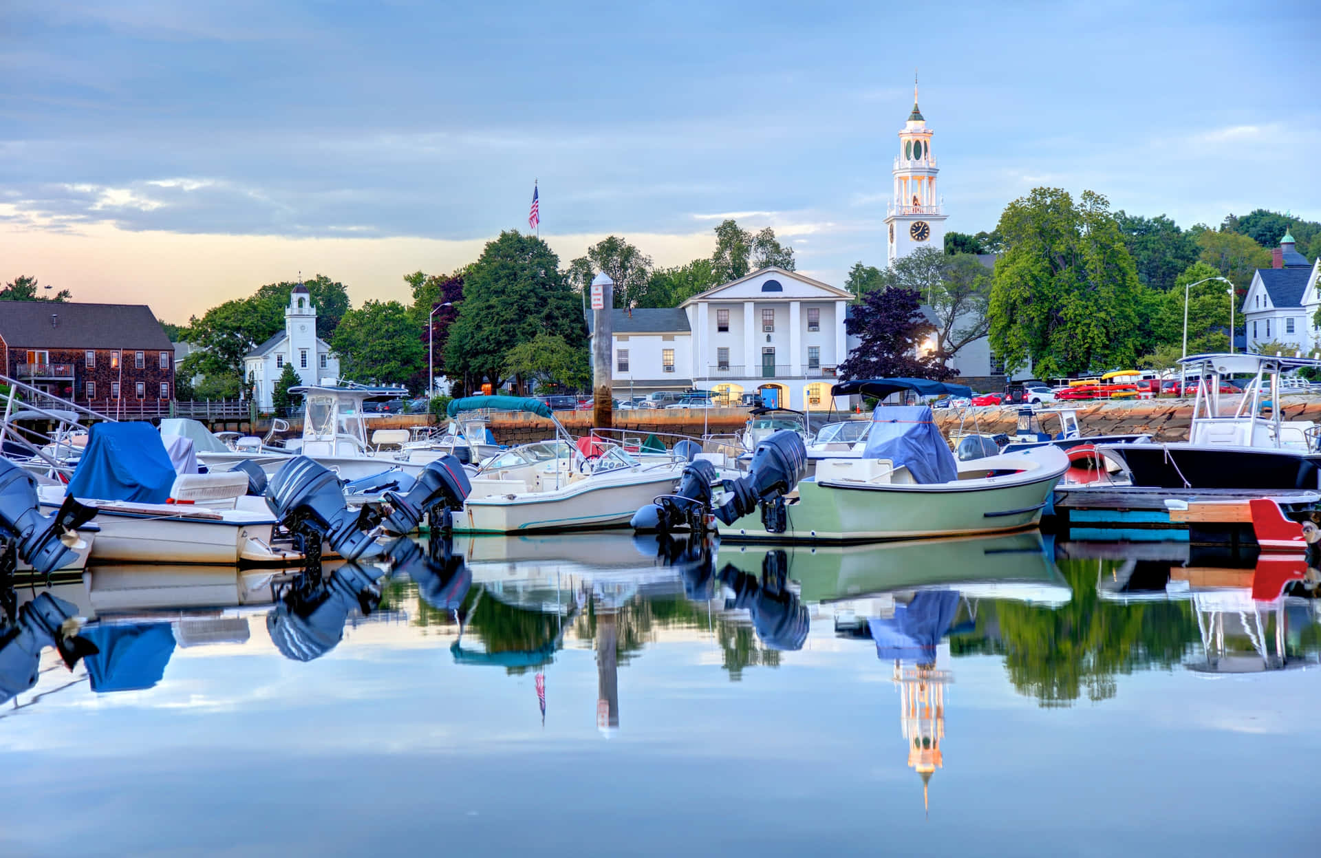 Manchester By The Sea Marina Dusk Achtergrond