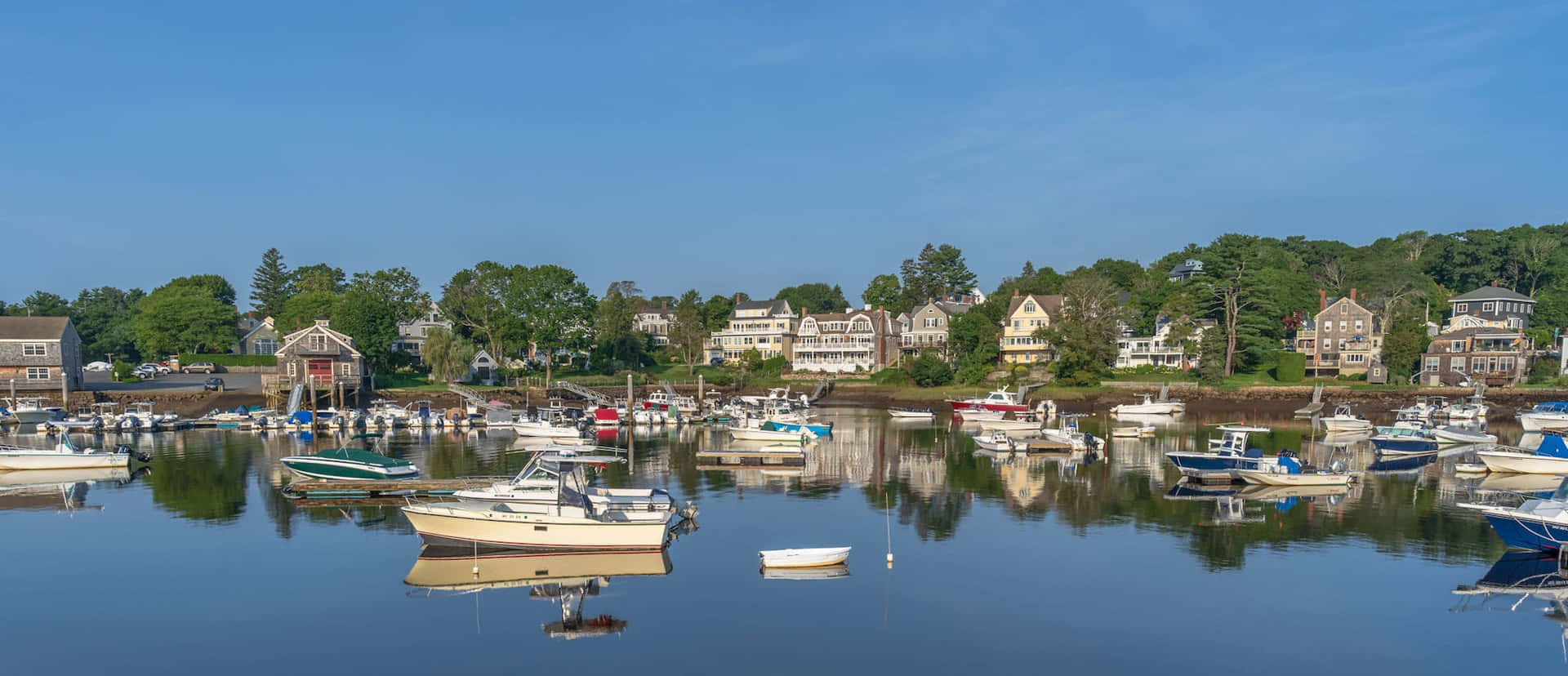 Manchester By The Sea Marina Panorama Achtergrond