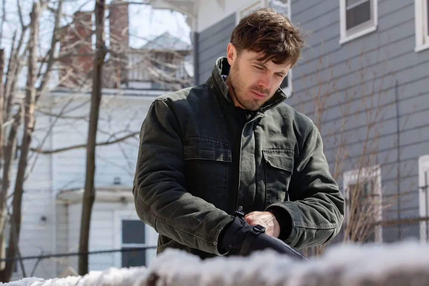 Manchester By The Sea Winter Scene Achtergrond