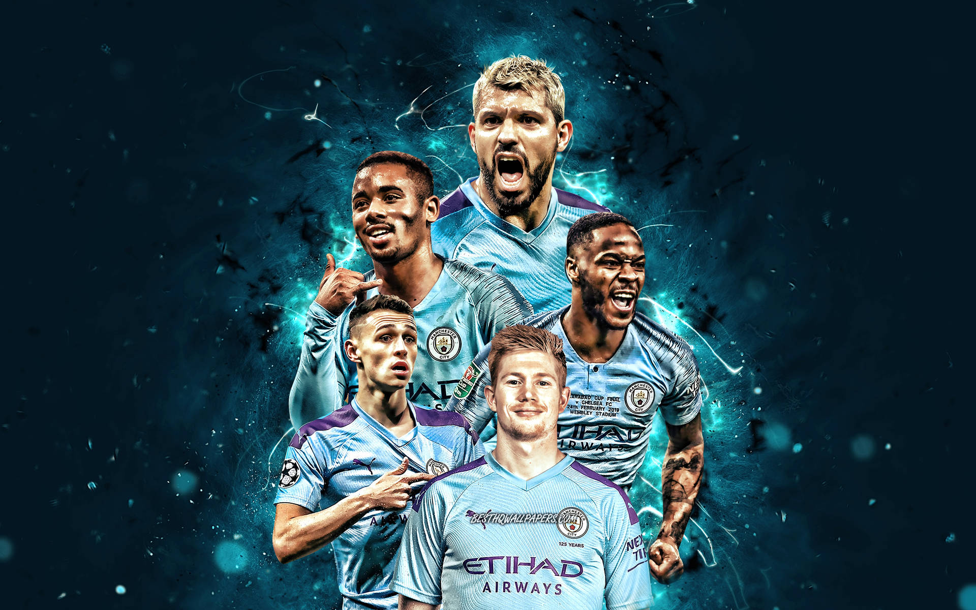Manchester City 4k Footballers Background