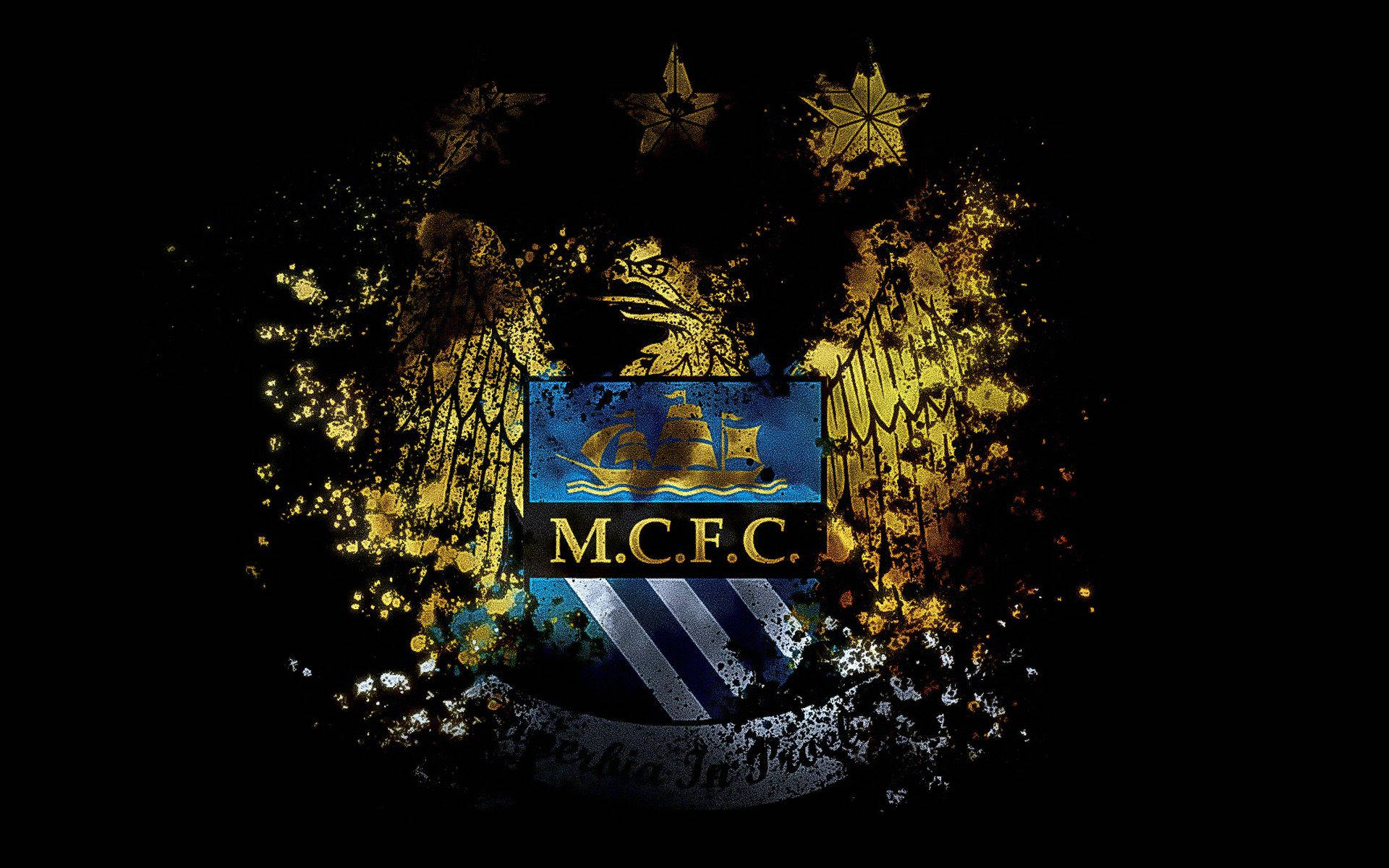 Manchester City's Eagle Logo Crumbling Wallpaper