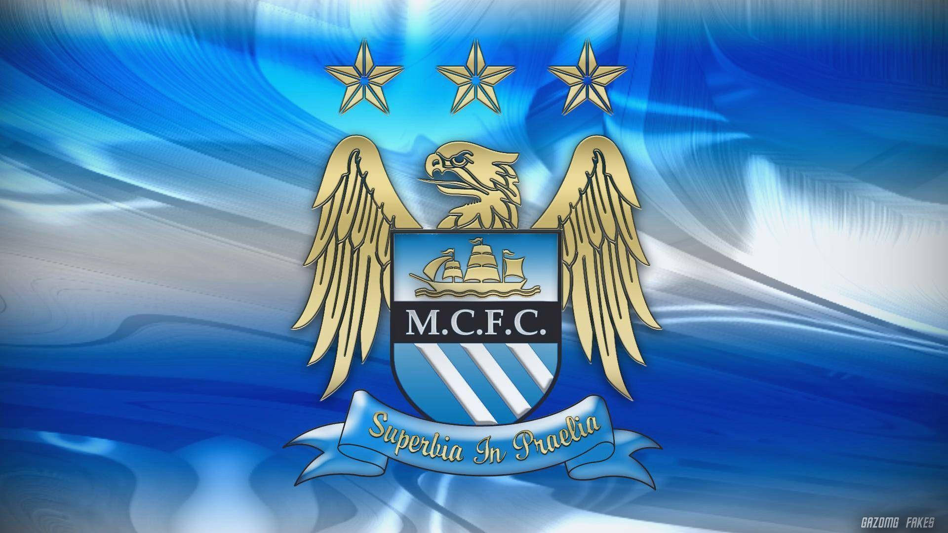 Manchester City Fc Blue And White Cloth Background