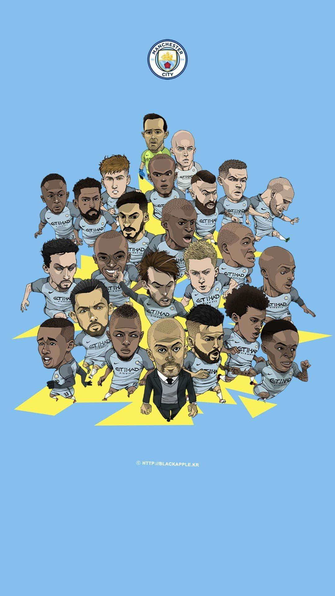 Tauchensie Ein In Die Stimmung Von Manchester City Mit Diesem Von Fans Entworfenen Iphone-hintergrundbild. Wallpaper