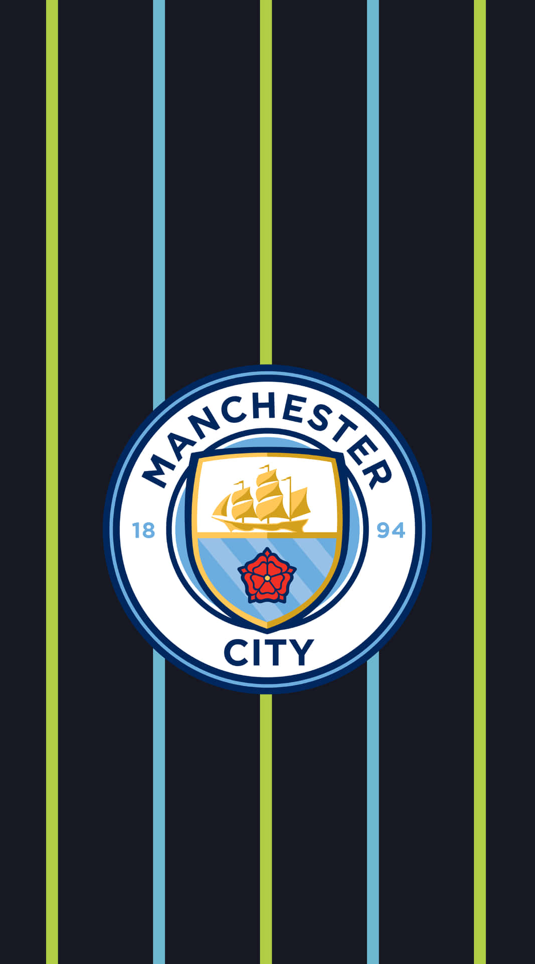 Manchester City With Long Stripes Iphone Wallpaper