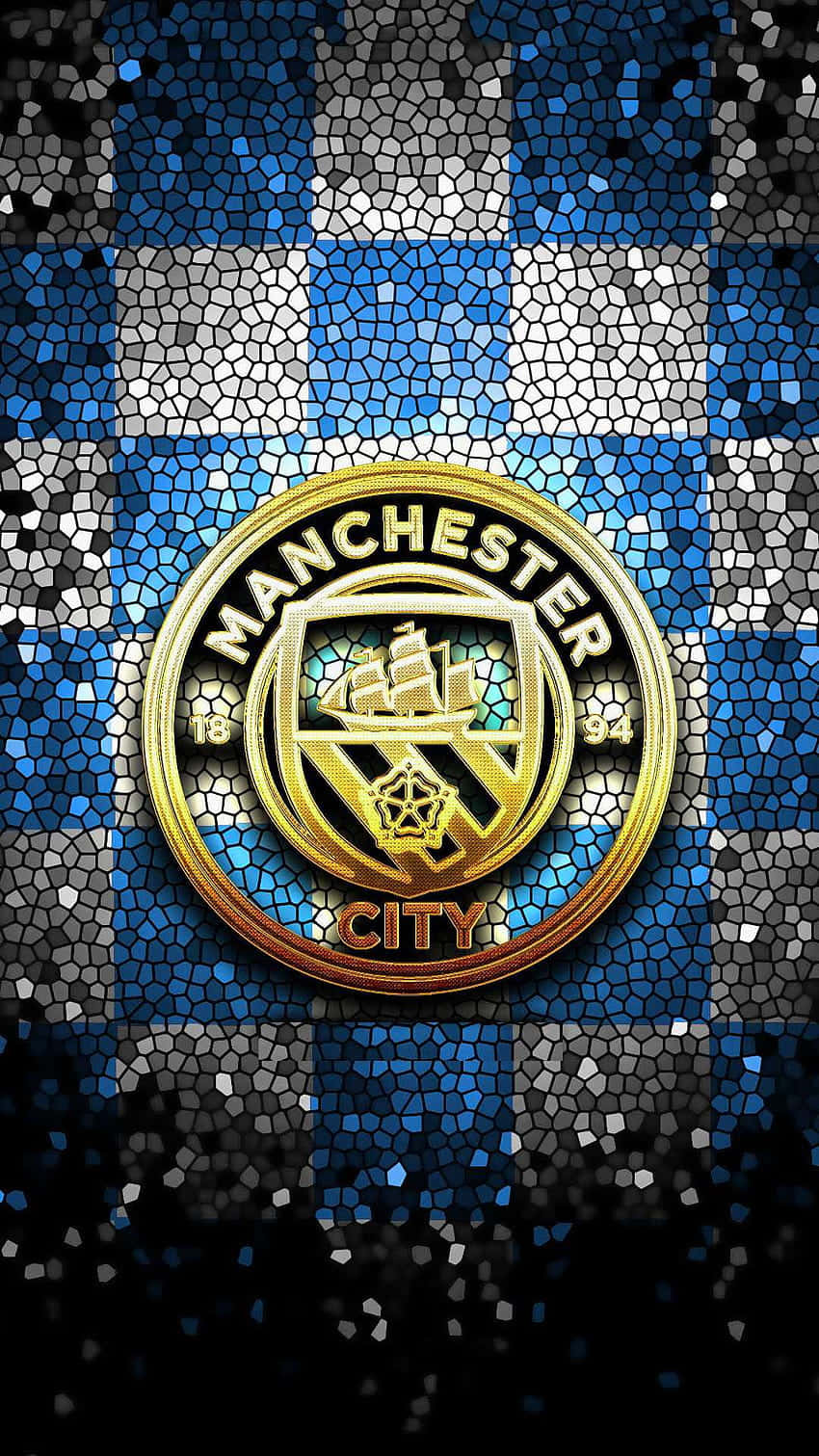 Visaditt Stöd För Manchester City Med Den Officiella Iphone-skrivbordsbakgrunden! Wallpaper