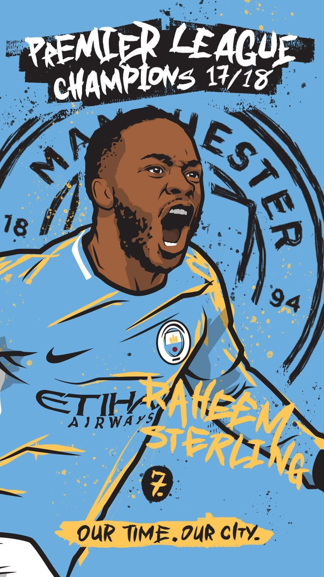 "Experience The Highest Level Of Football Support With The Manchester City Iphone!" Wallpaper