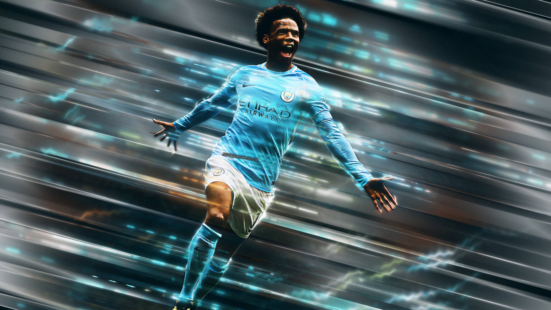 Manchester City Leroy Sane Running Background