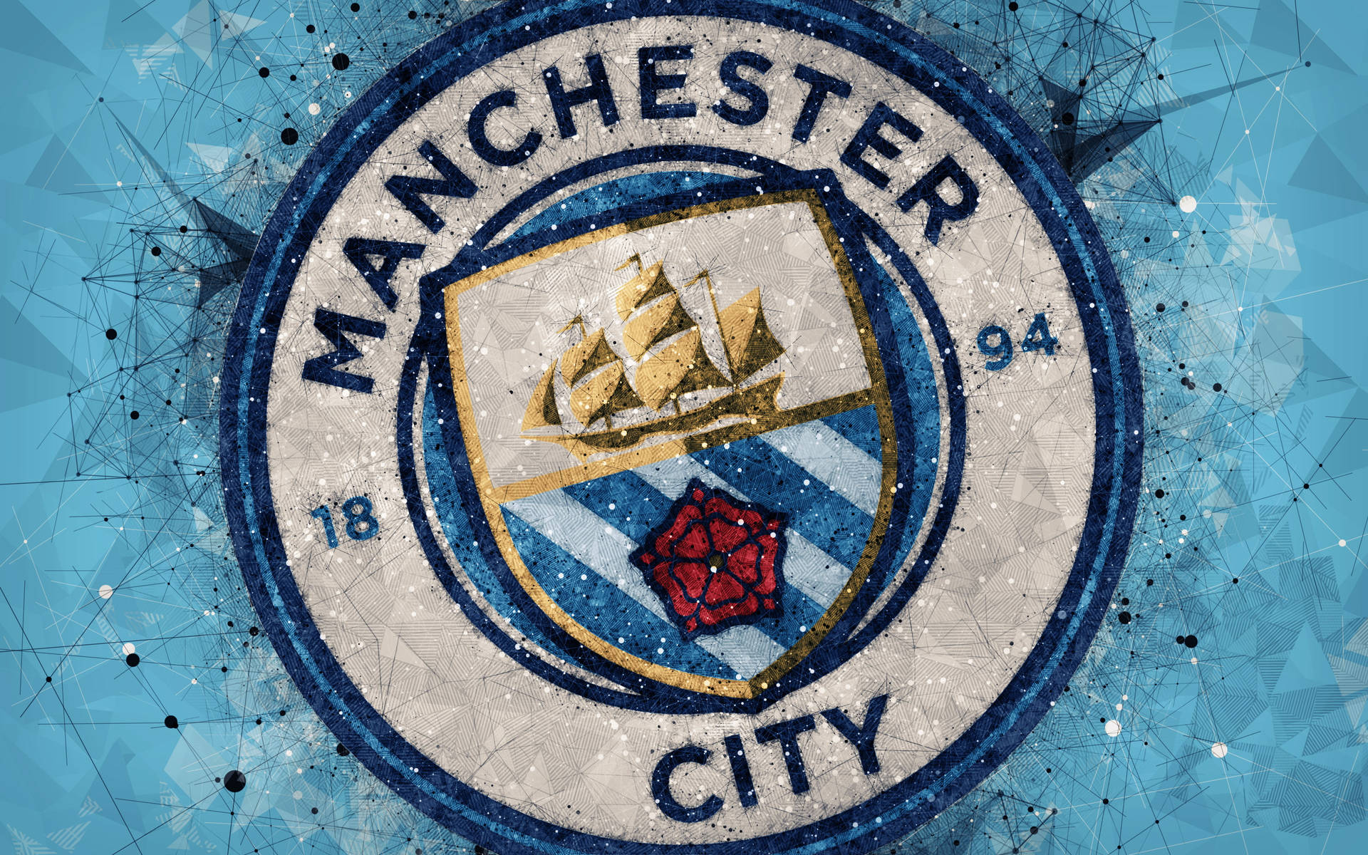 Manchester City Logo Abstract Art Background