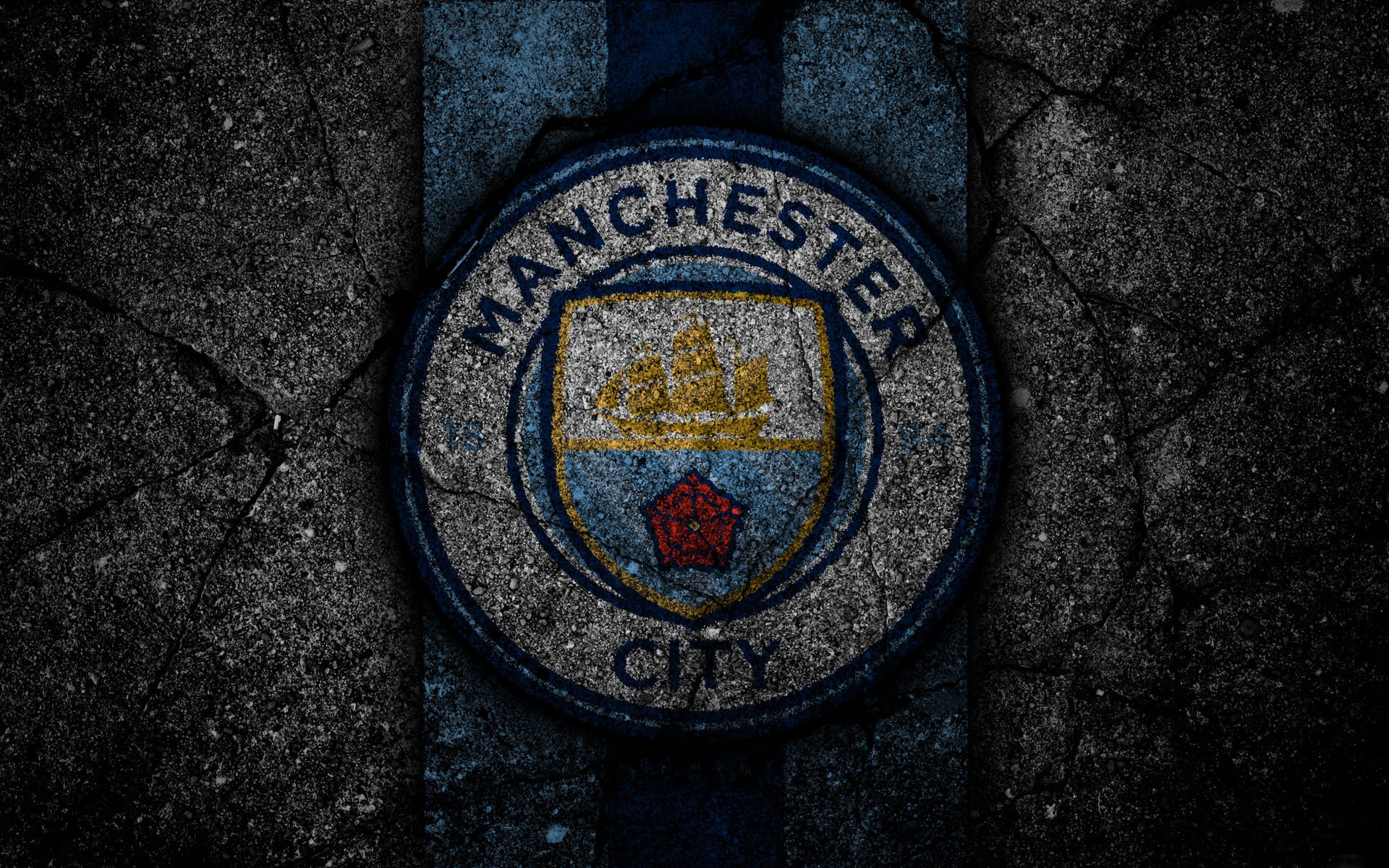 Manchester City Logo Black Asphalt Wallpaper