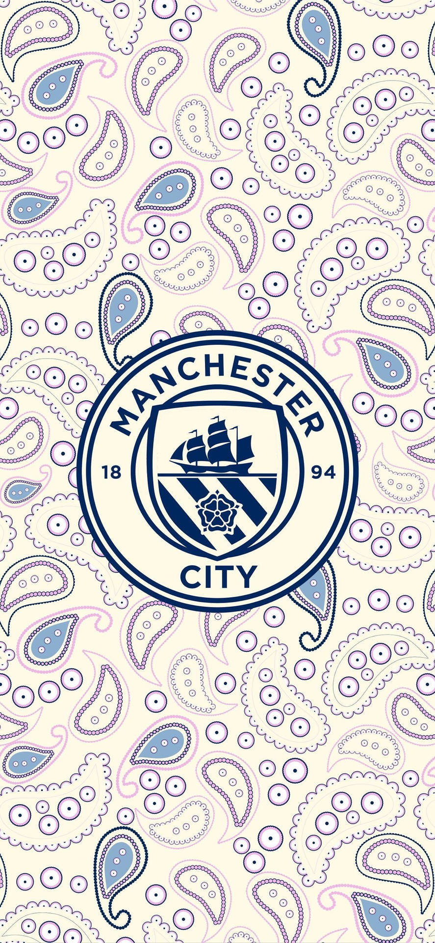 Manchester City Logo Blue Aesthetic Background