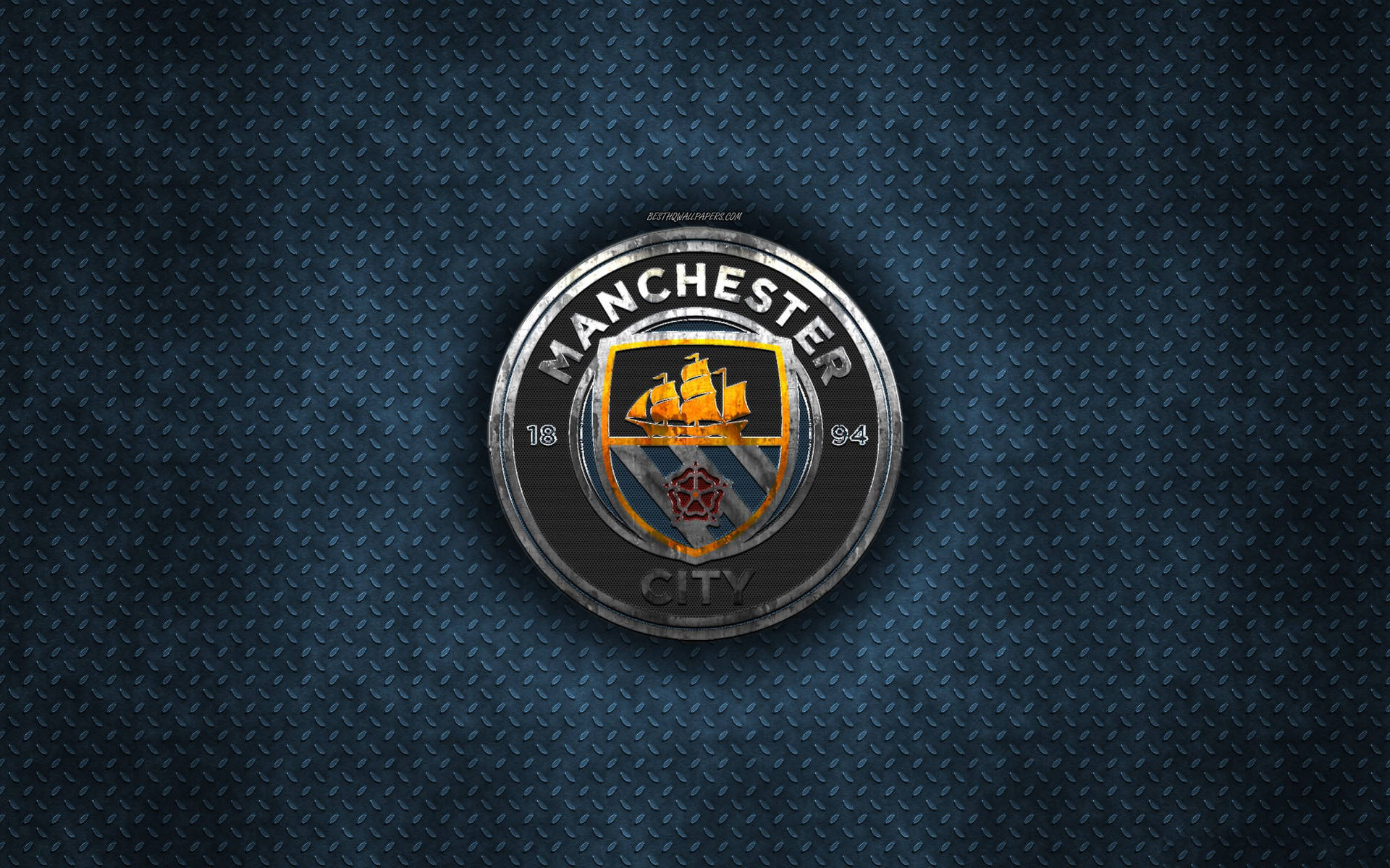 Manchester City Logo Checker Plate Wallpaper