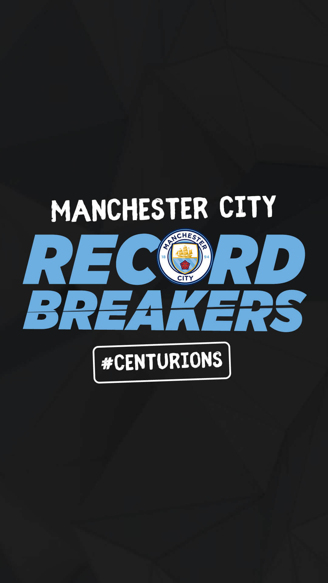 Manchester City Logo Record Breakers Background