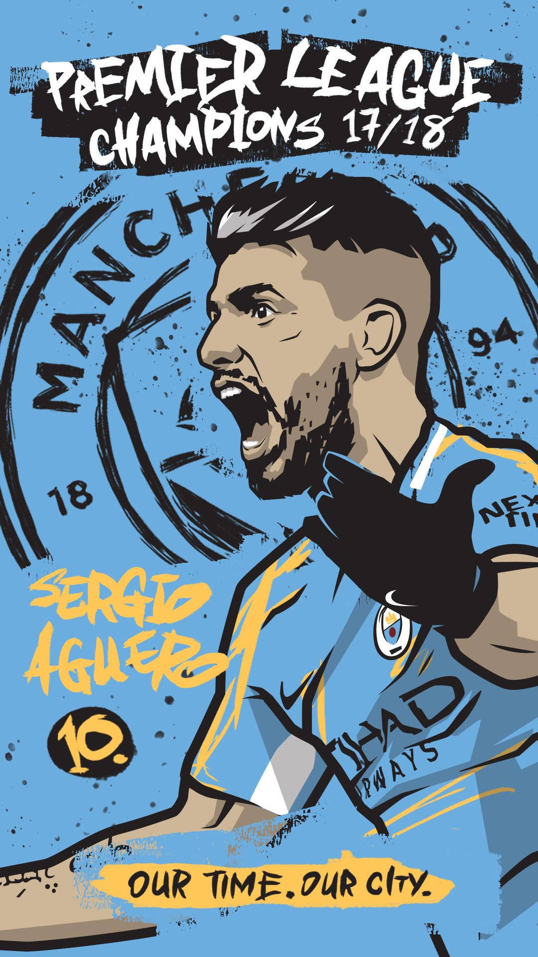 Manchester City Logo Sergio Agüero Background