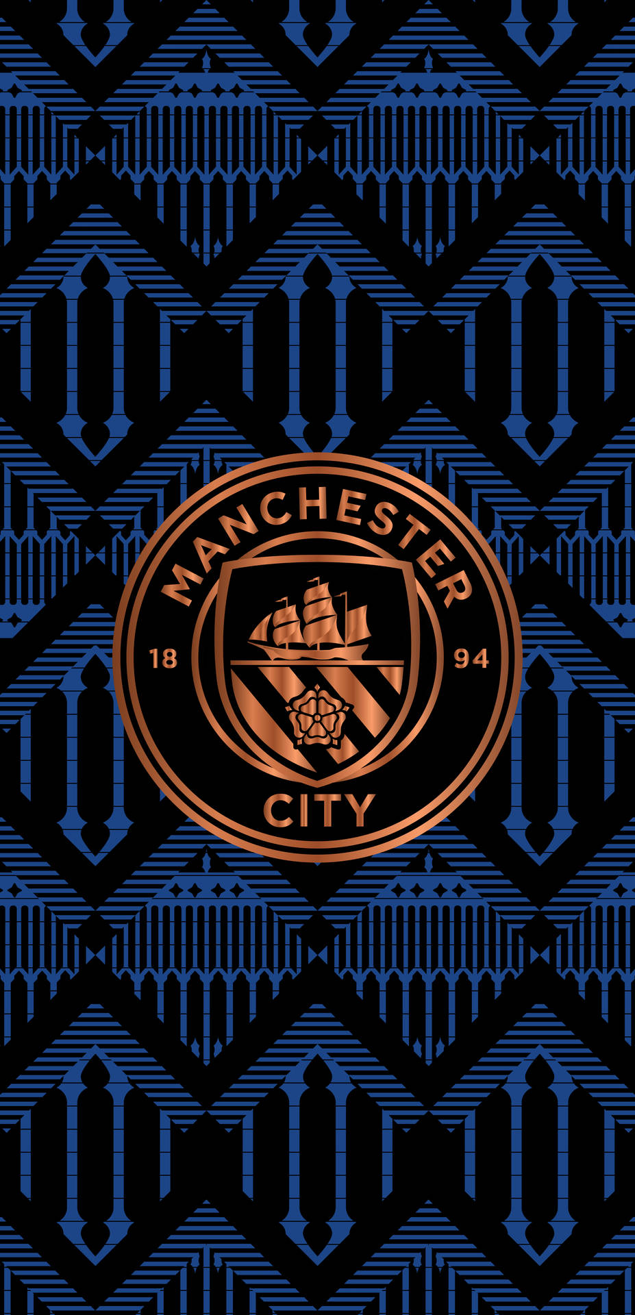 Manchester City Logo Vintage Pattern Background