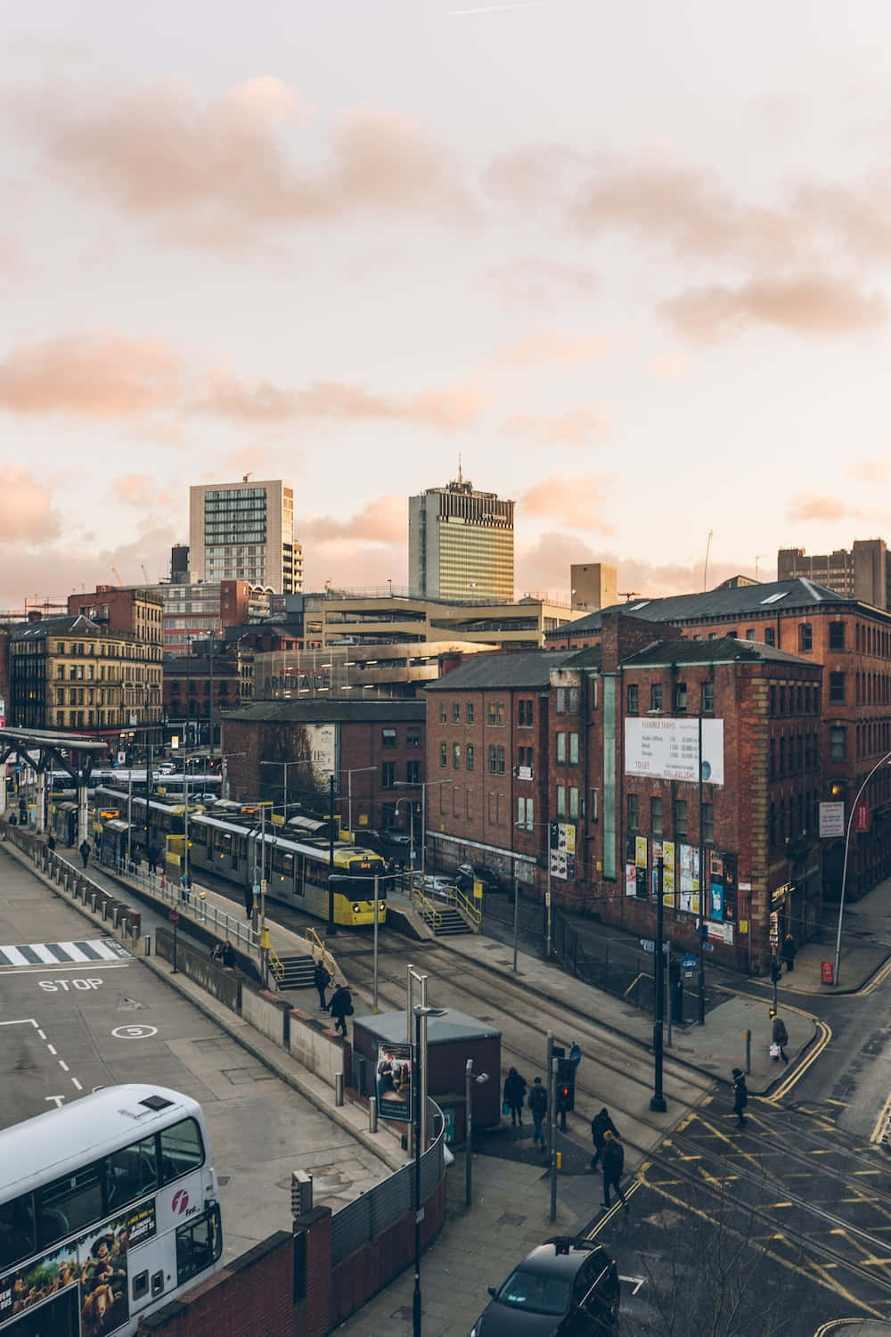 Manchester Sunset Cityscape Wallpaper