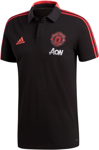 Manchester United Adidas Polo Shirt Black PNG