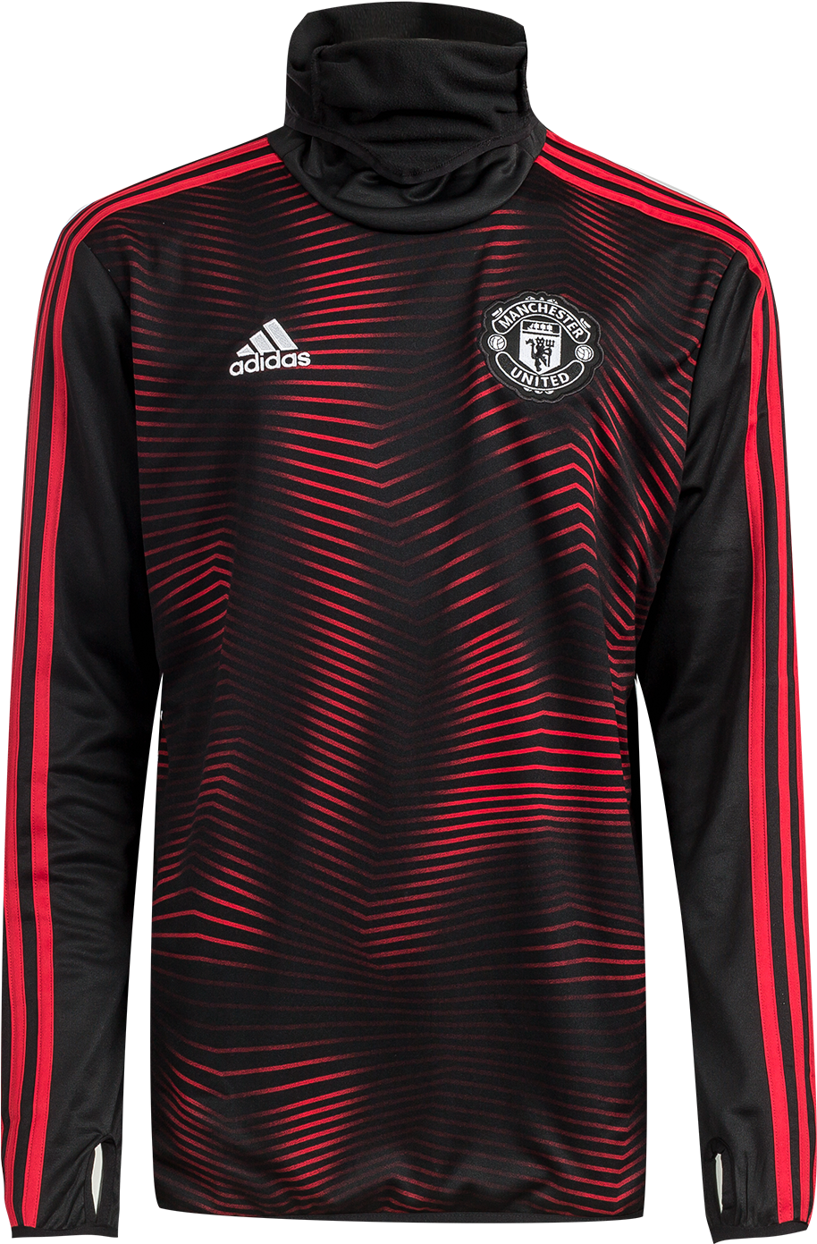 Manchester United Adidas Training Top Black Red PNG