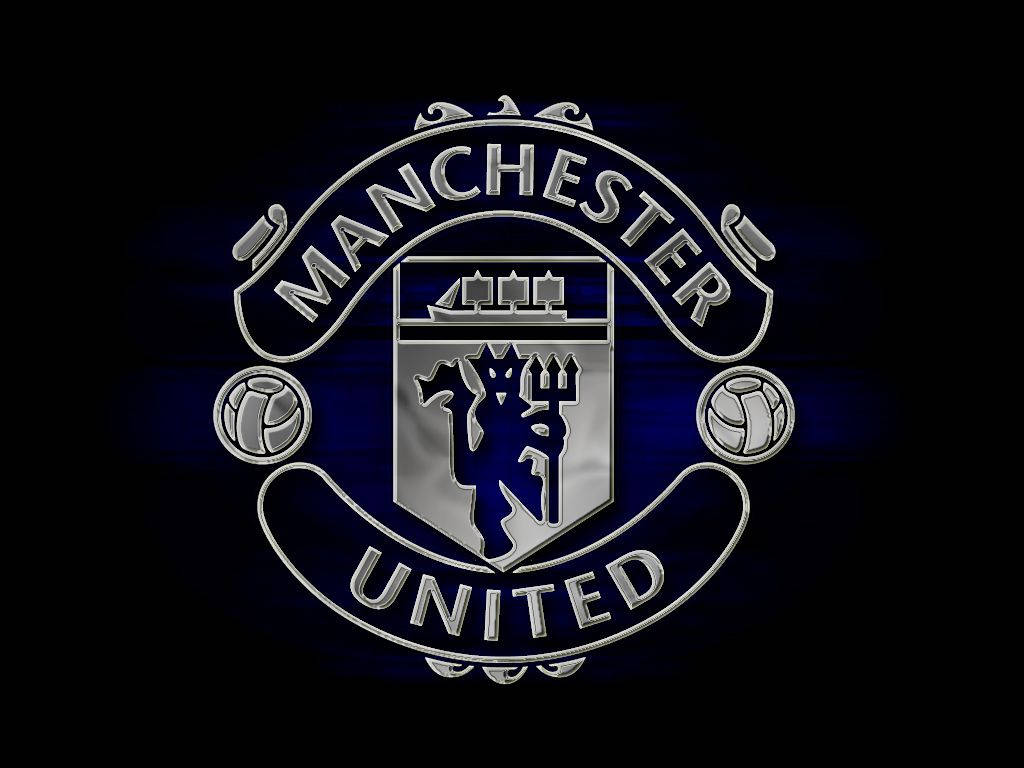 Manchester United Football Club Emblem In Red And White. Wallpaper