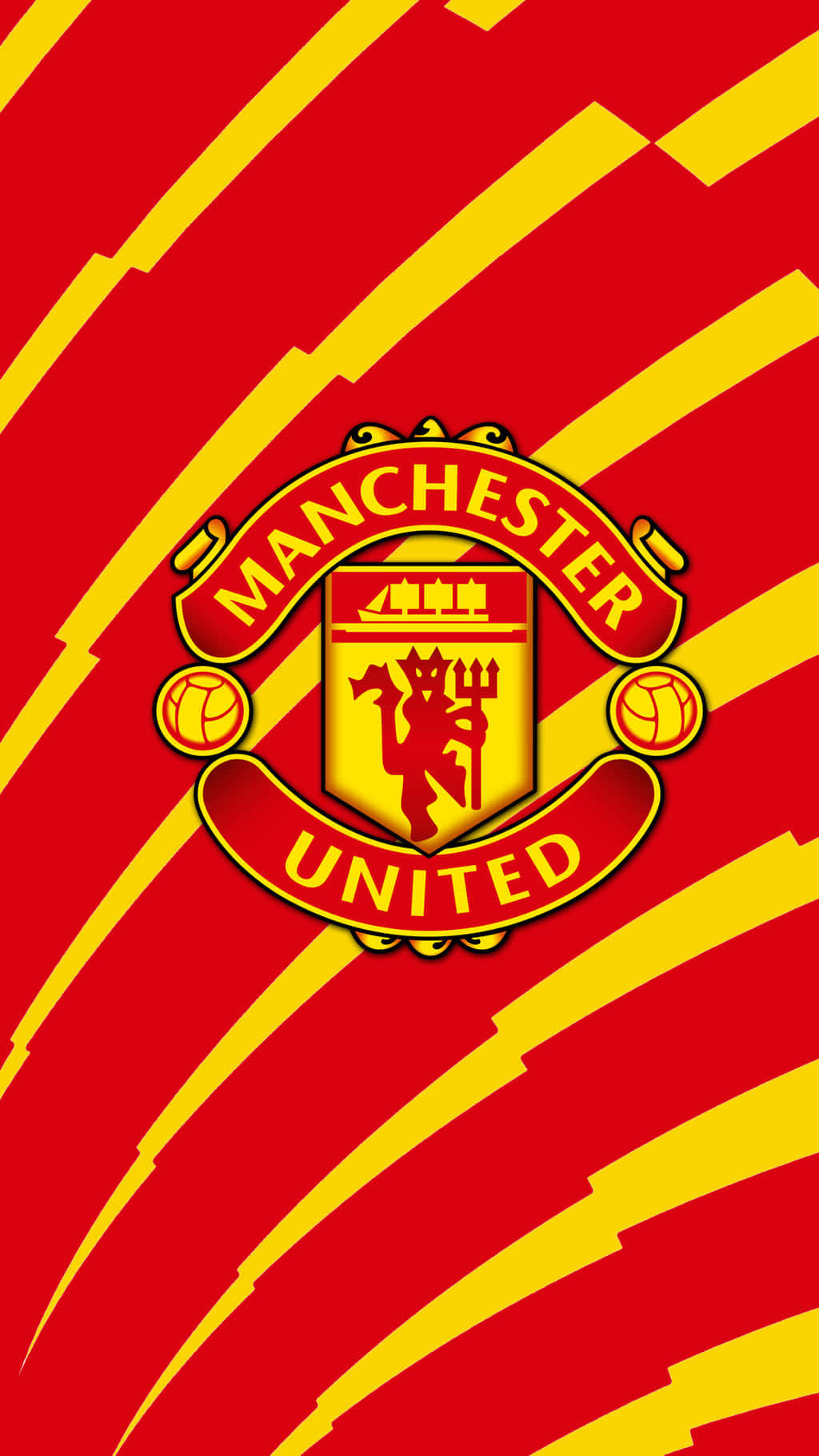 Manchester United Iphone Red And Yellow Stripes Wallpaper