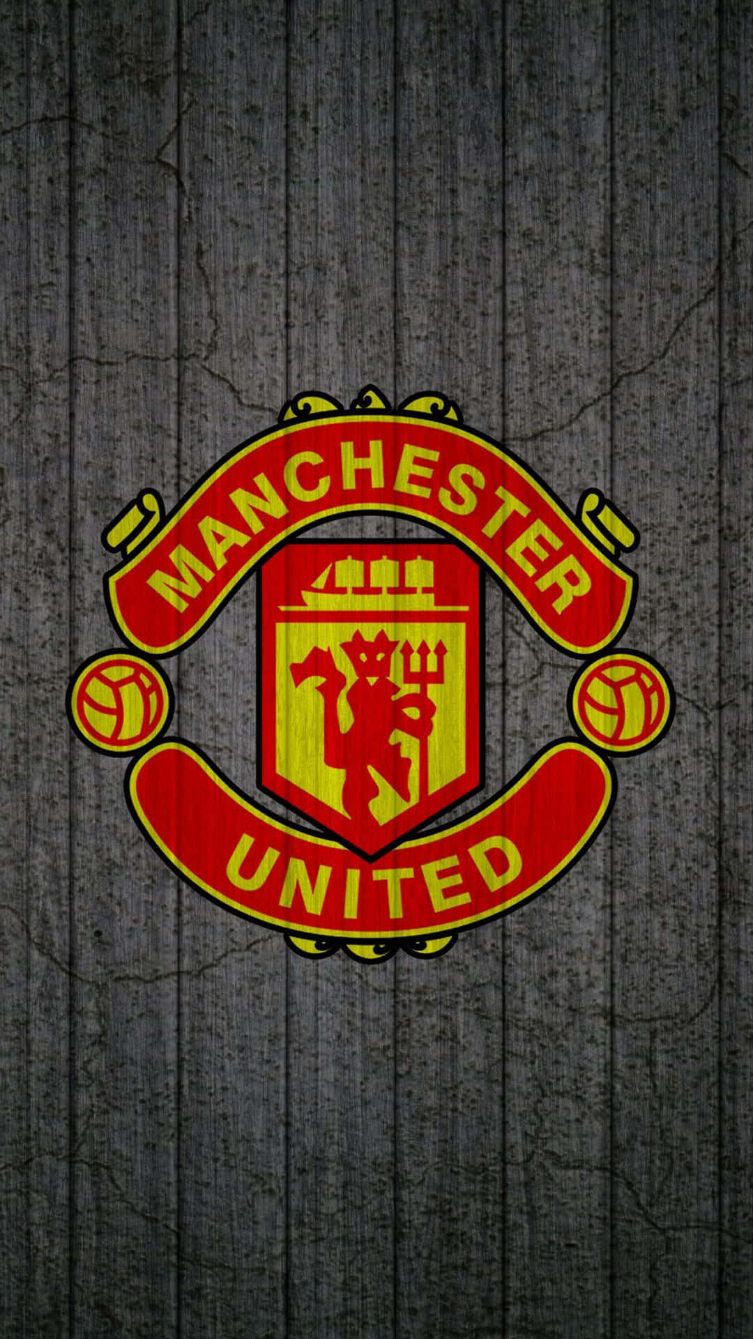 Manchester United Iphone Logo On Wood Wallpaper