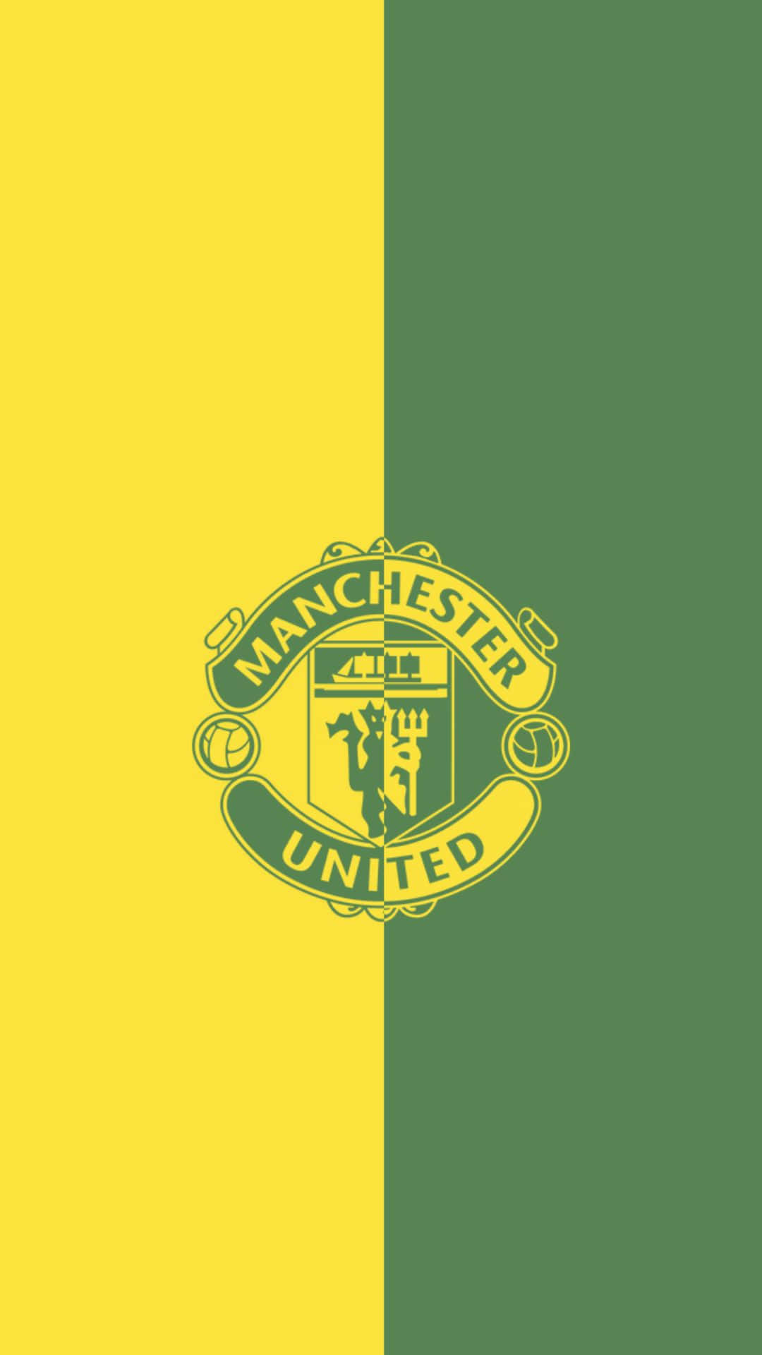Manchesterunited Iphone Verde Y Amarillo. Fondo de pantalla