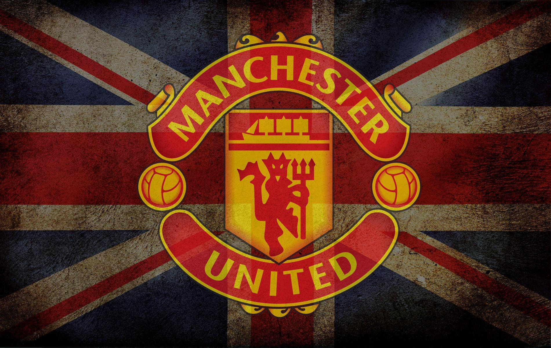 Manchester United Logo And British Flag
