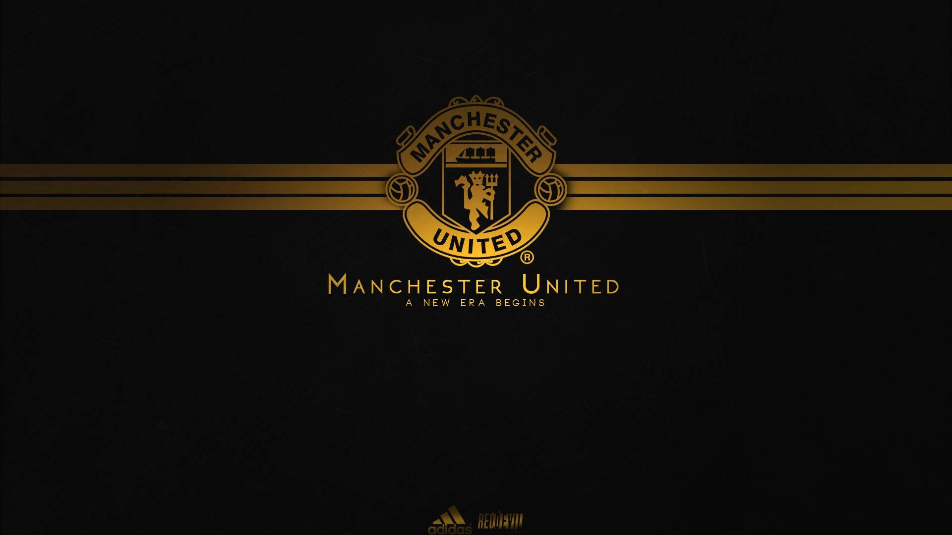 Manchester United Logo I Fancy Guld Wallpaper
