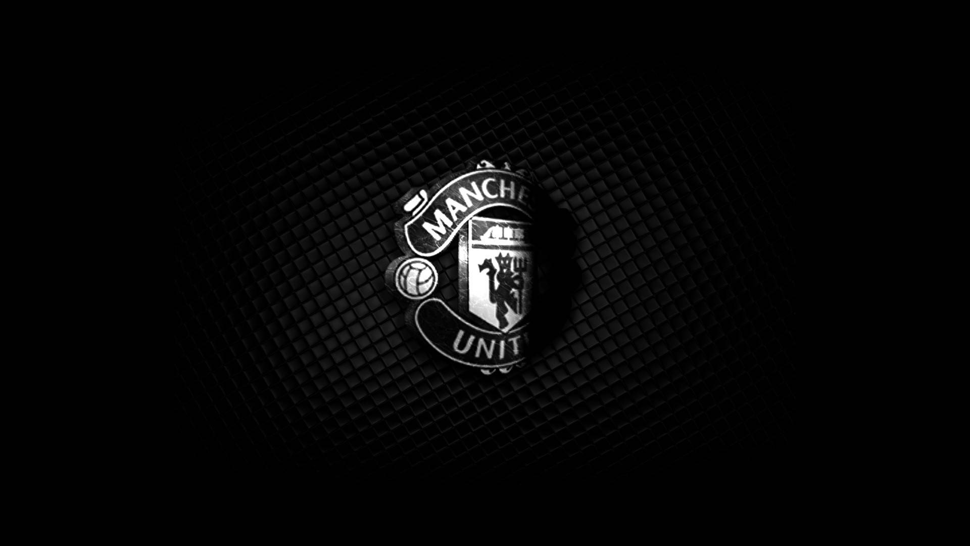 Manchester United Logo In Solid Black Wallpaper