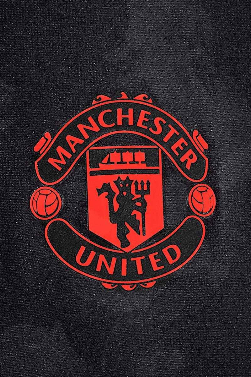 Manchester United-logo Med Orange Kontur Wallpaper