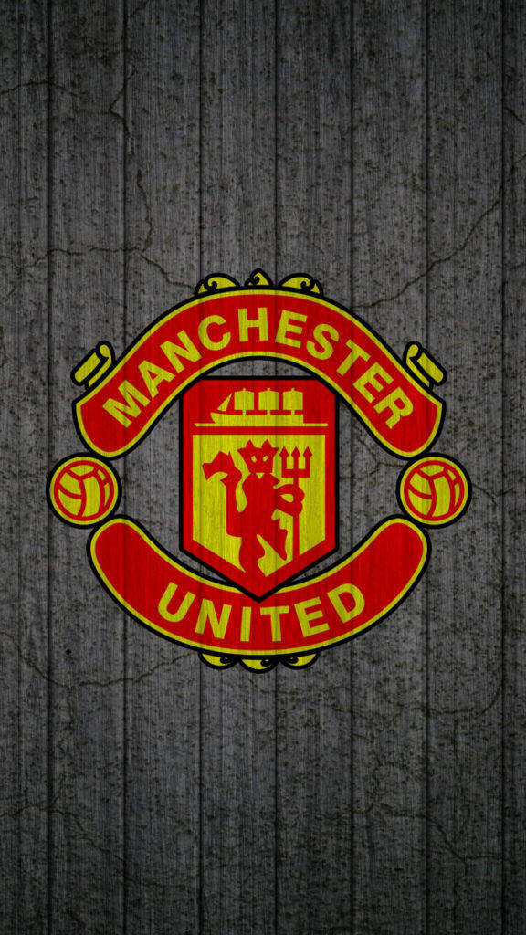 Manchester United-logo På Beton Wallpaper