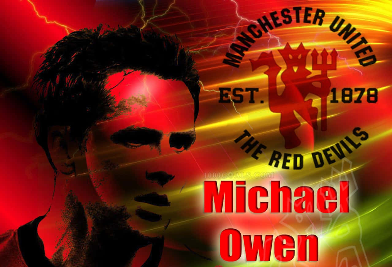 Manchesterunited Michael Owen Grafisk Plansch Wallpaper