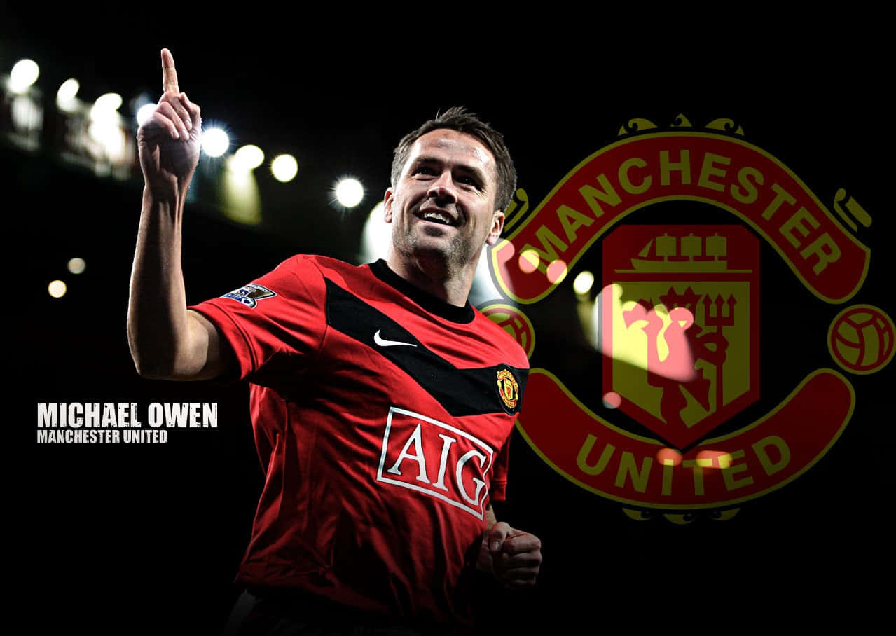 Pósterde Michael Owen Del Manchester United. Fondo de pantalla