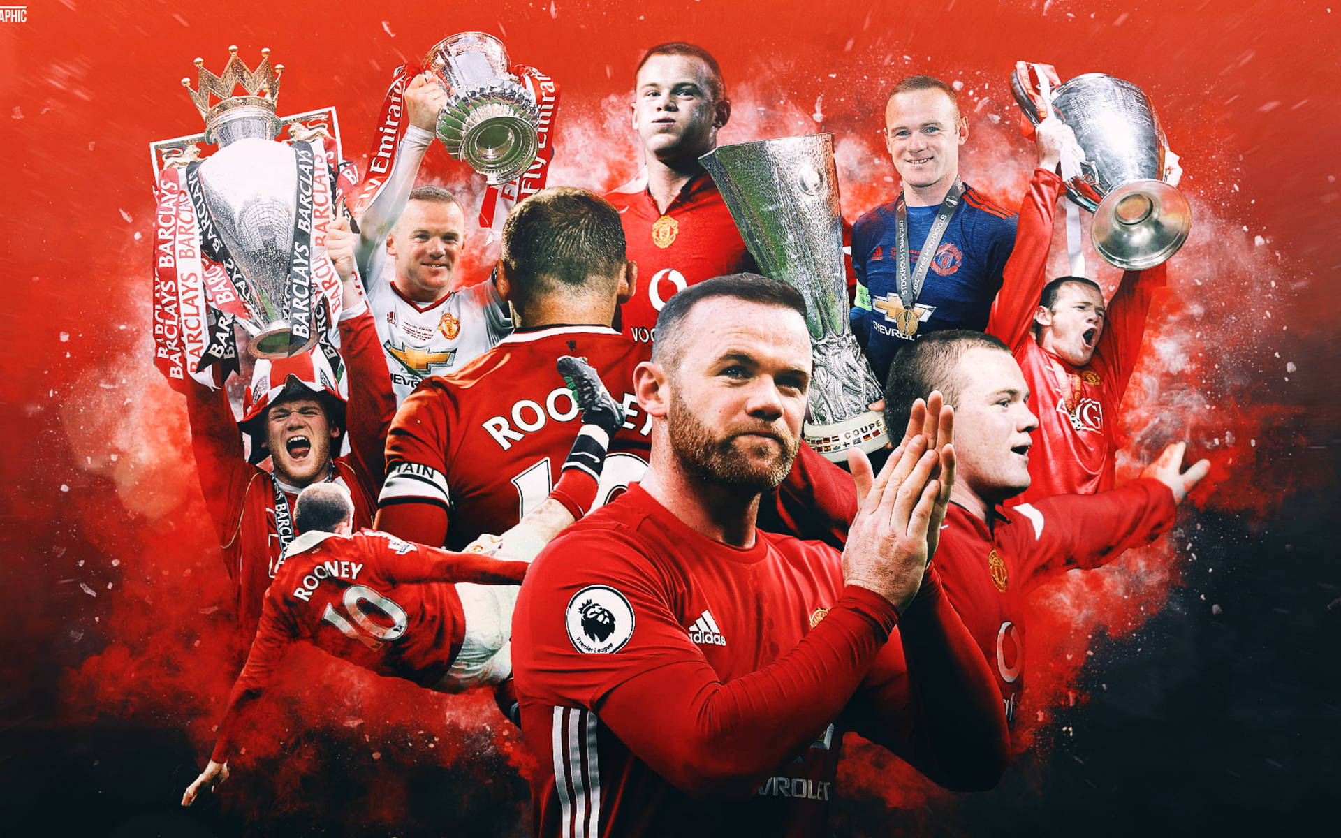 Manchester United Players Fanart Collage Wallpaper