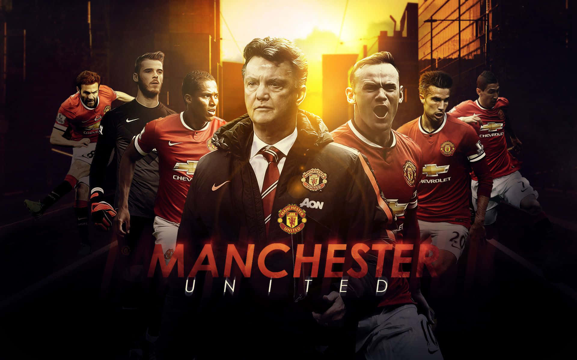 Manchester United Team united as one Wallpaper