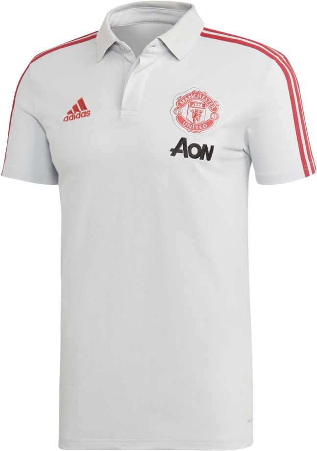 Manchester United White Polo Shirt Adidas A O N Sponsorship PNG