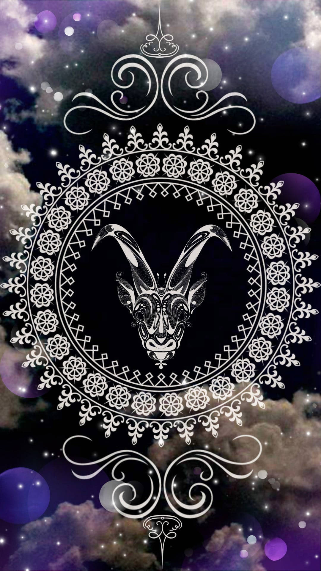 Caption: Artistic Capricorn Zodiac Mandala Design Wallpaper
