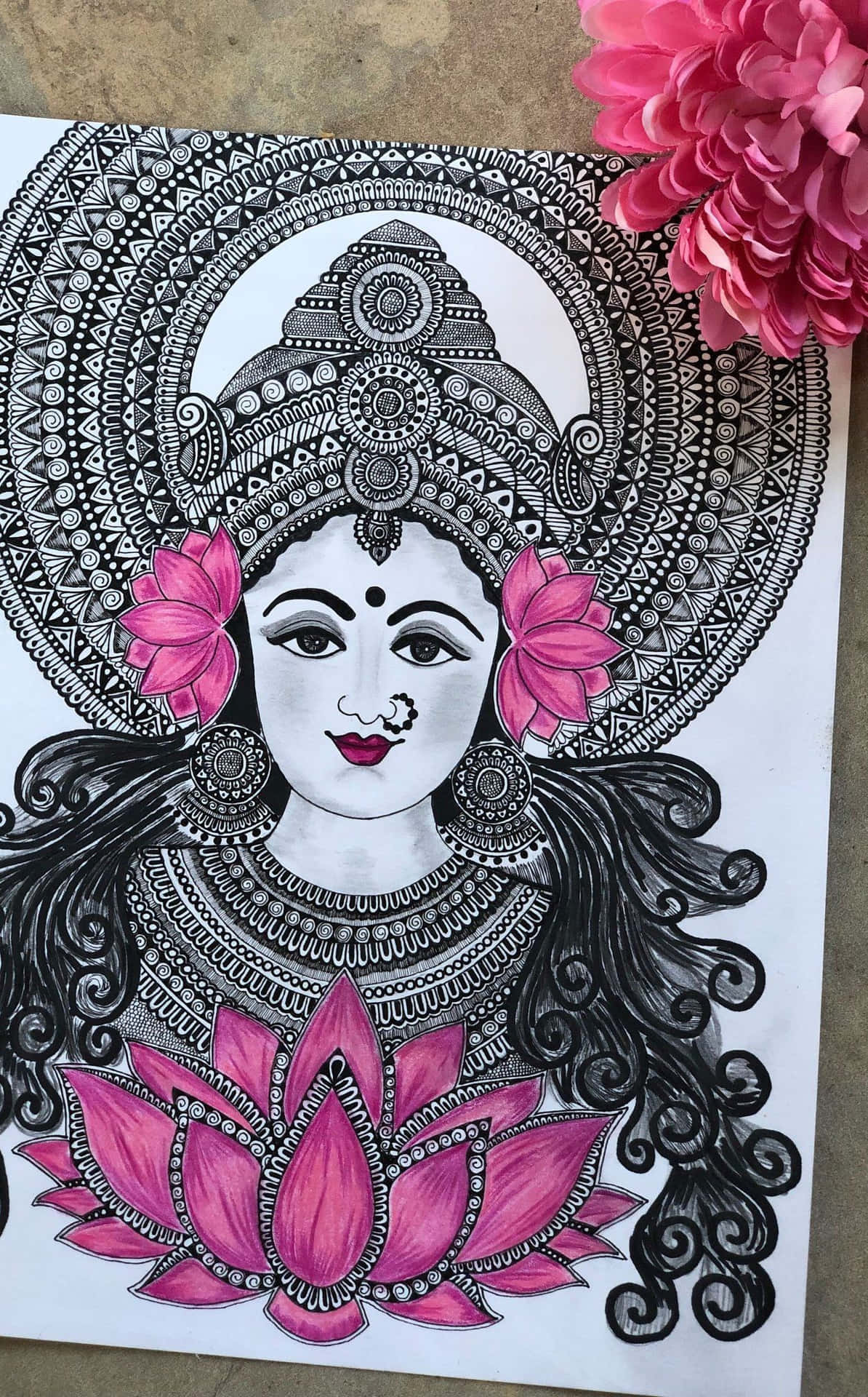 Hindu Goddess Mandala Art Picture