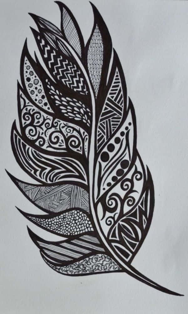 Black Leaf Mandala Art Picture