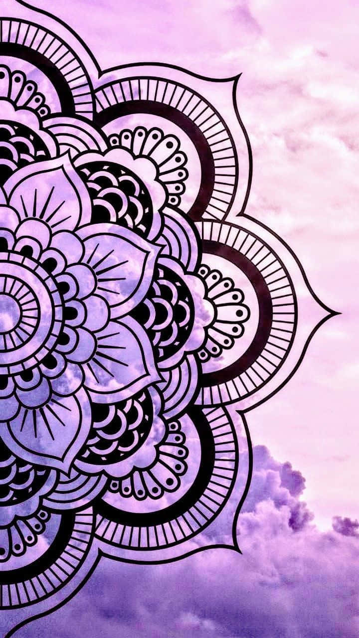 Mandala Art On Purple Sky Picture