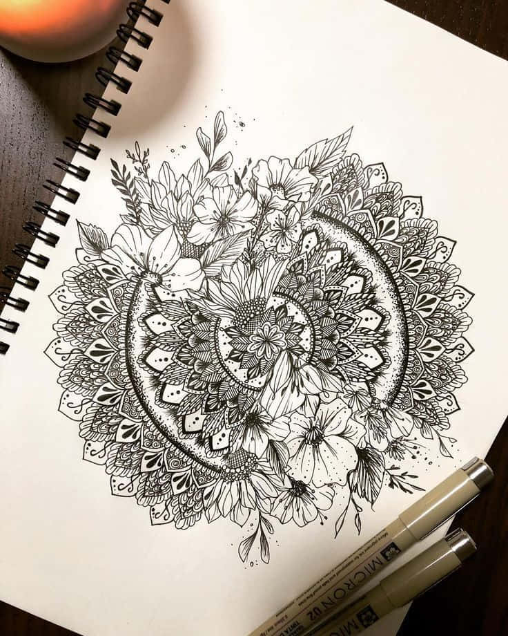 Flower Sketch Mandala Art Picture