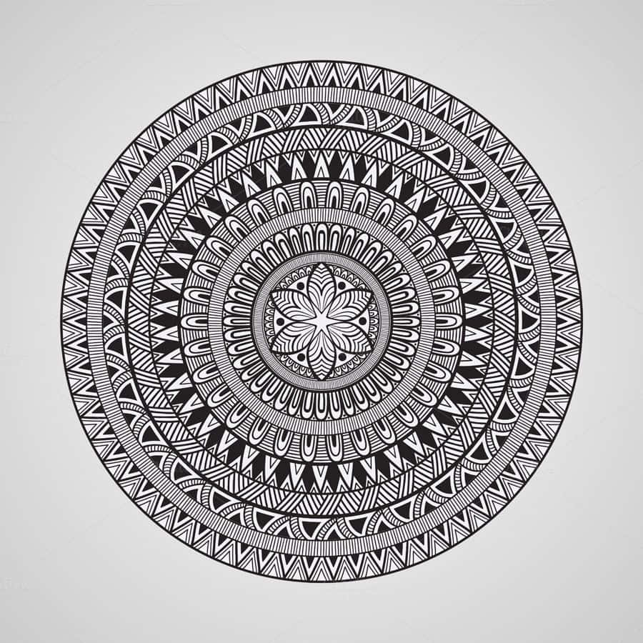 Black Circular Mandala Art Picture