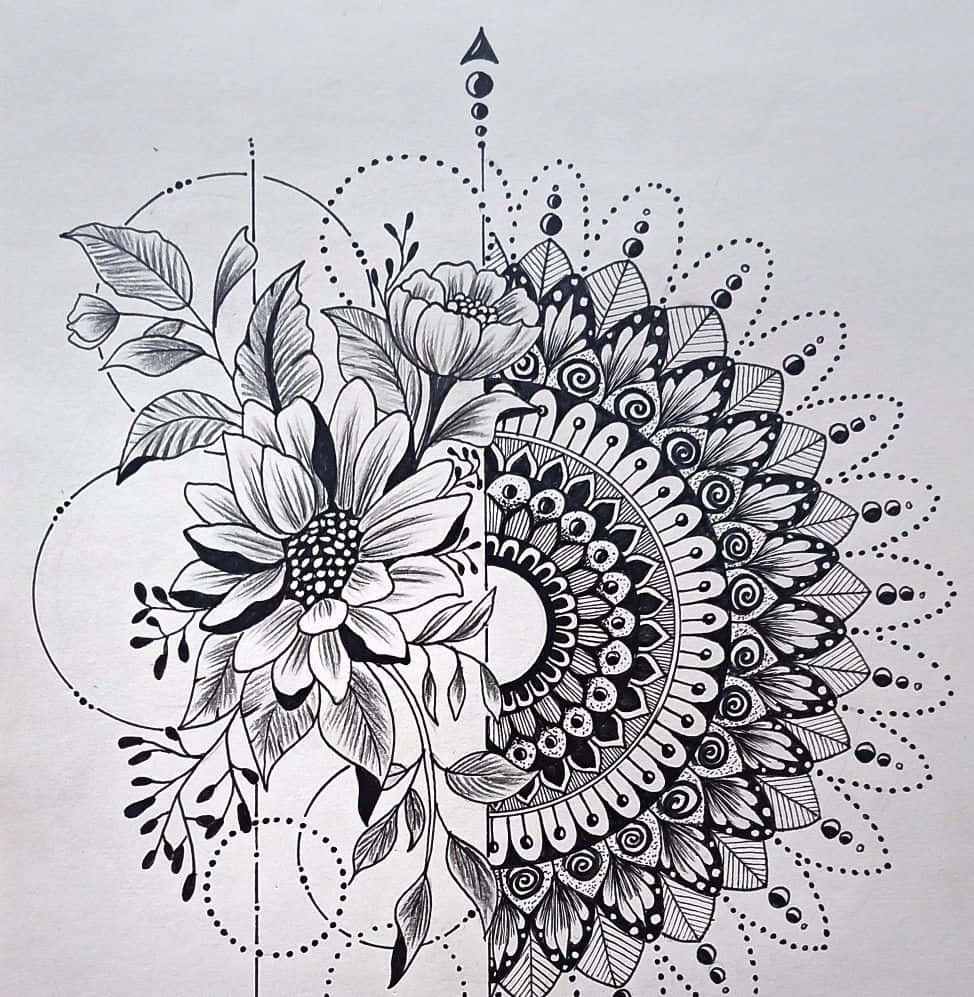 Digital Flower Mandala Art Picture