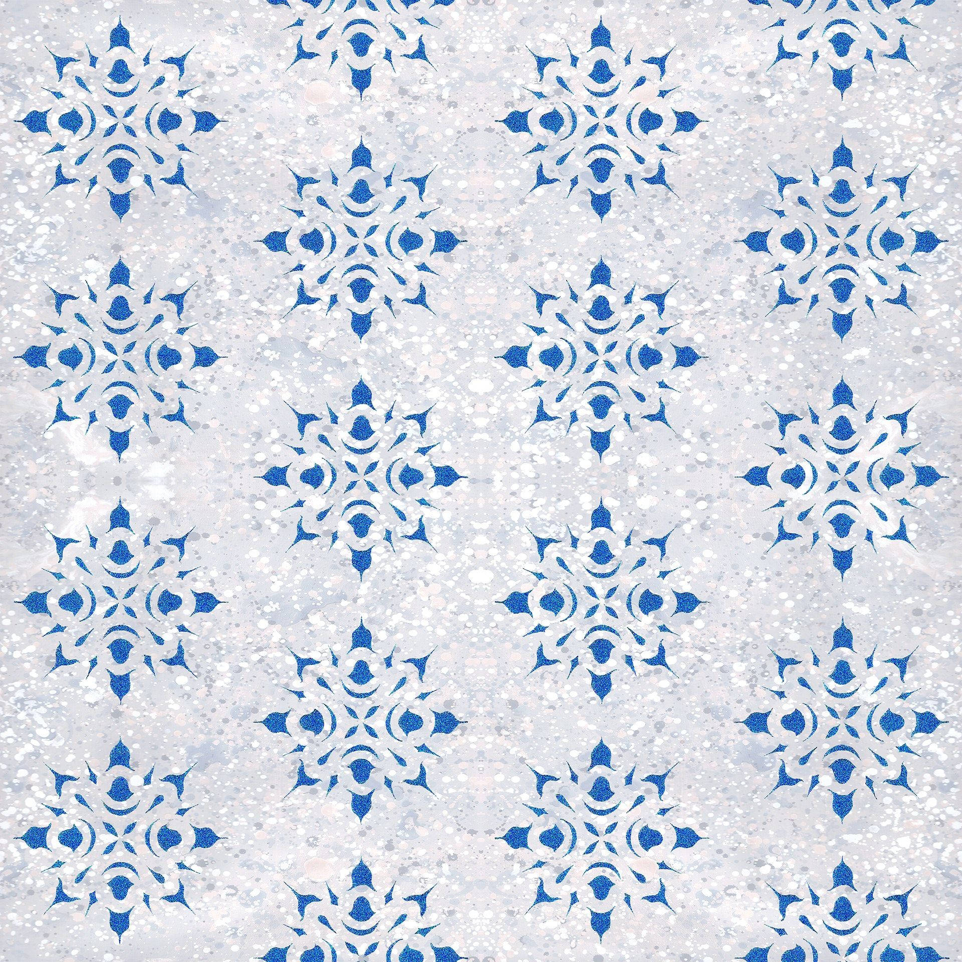 Mandala Blue Spatter Wallpaper