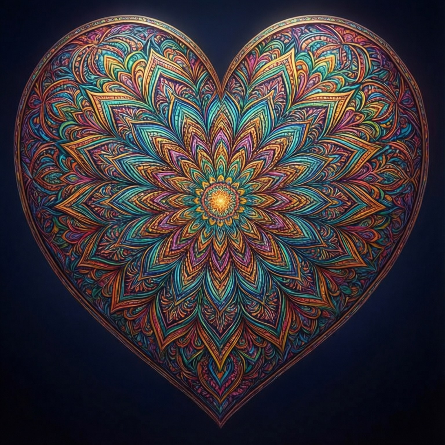Pola Hati Mandala Wallpaper
